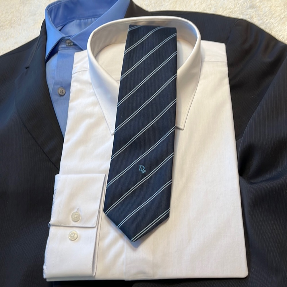 M/M Christian Dior monochromatic Navy blue with light blue stripe